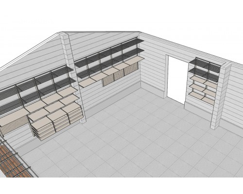 Металлические стеллажи с выдвижными ящиками в гараж